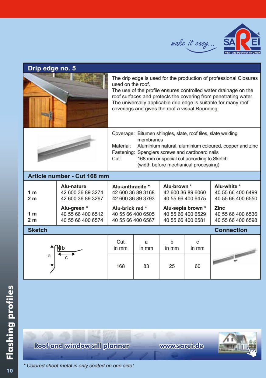 Roof window sill