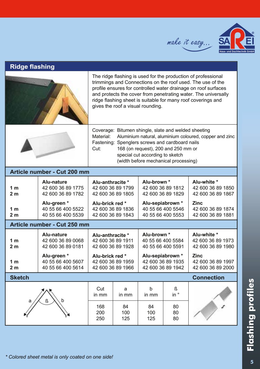 Ridge flashing Sketch