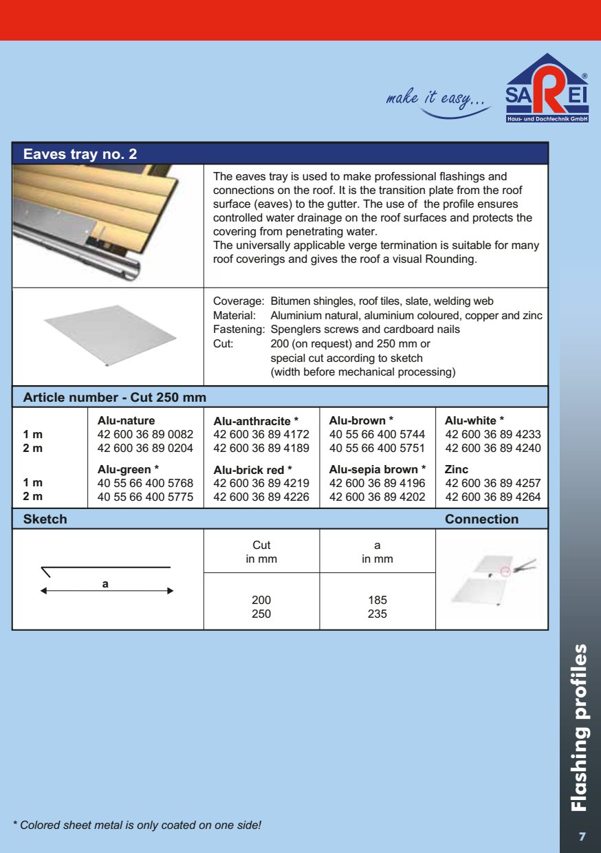 Eaves tray Sketch